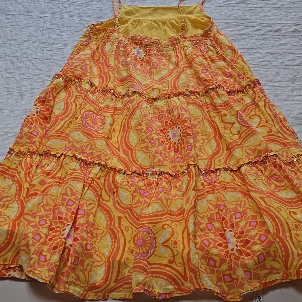 GAP Kids Vibrant Orange &  Pink Floral Sundress - Size 8 (IMPERFECT)